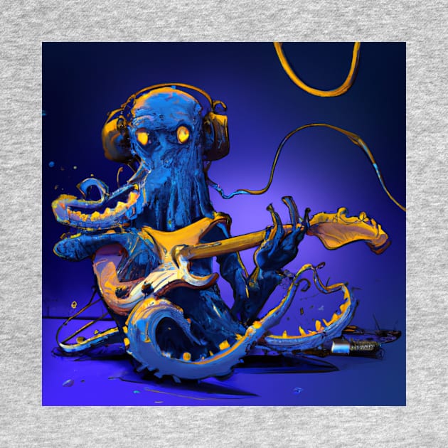 Blue Octopus Plays Jazz Guitar by Star Scrunch